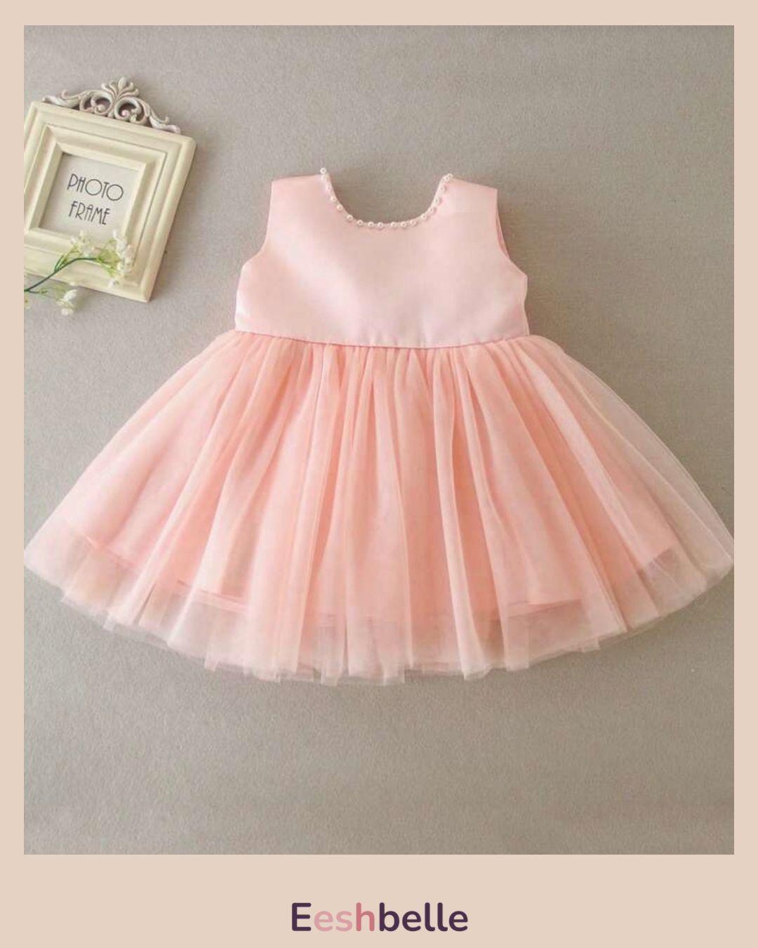 Baby Girls Big Bow Decor Mesh Patchwork Sleeveless Mini Dress