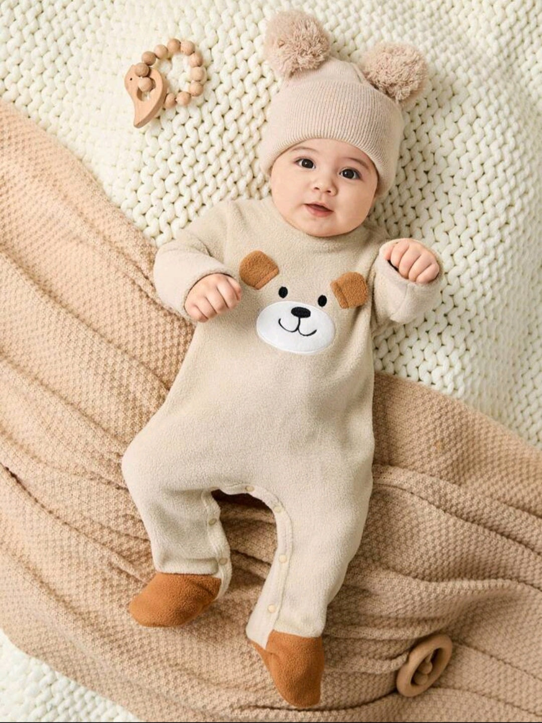 Newborn Unisex Bear Knit Jumpsuit