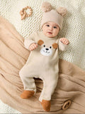 Newborn Unisex Bear Knit Jumpsuit