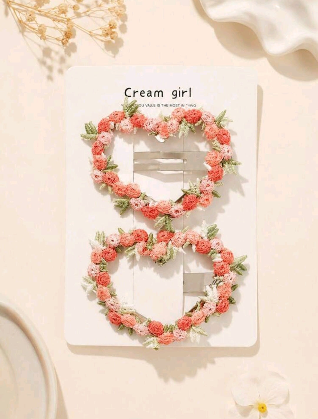 2-Piece Girls Heart Hair Clips