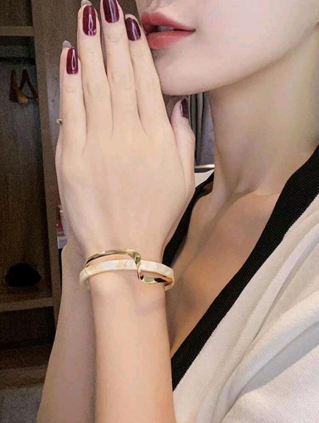3pcs Bracelet, U-Shape Earrings &  Ring Jewelry Set