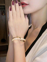 3pcs Bracelet, U-Shape Earrings &  Ring Jewelry Set