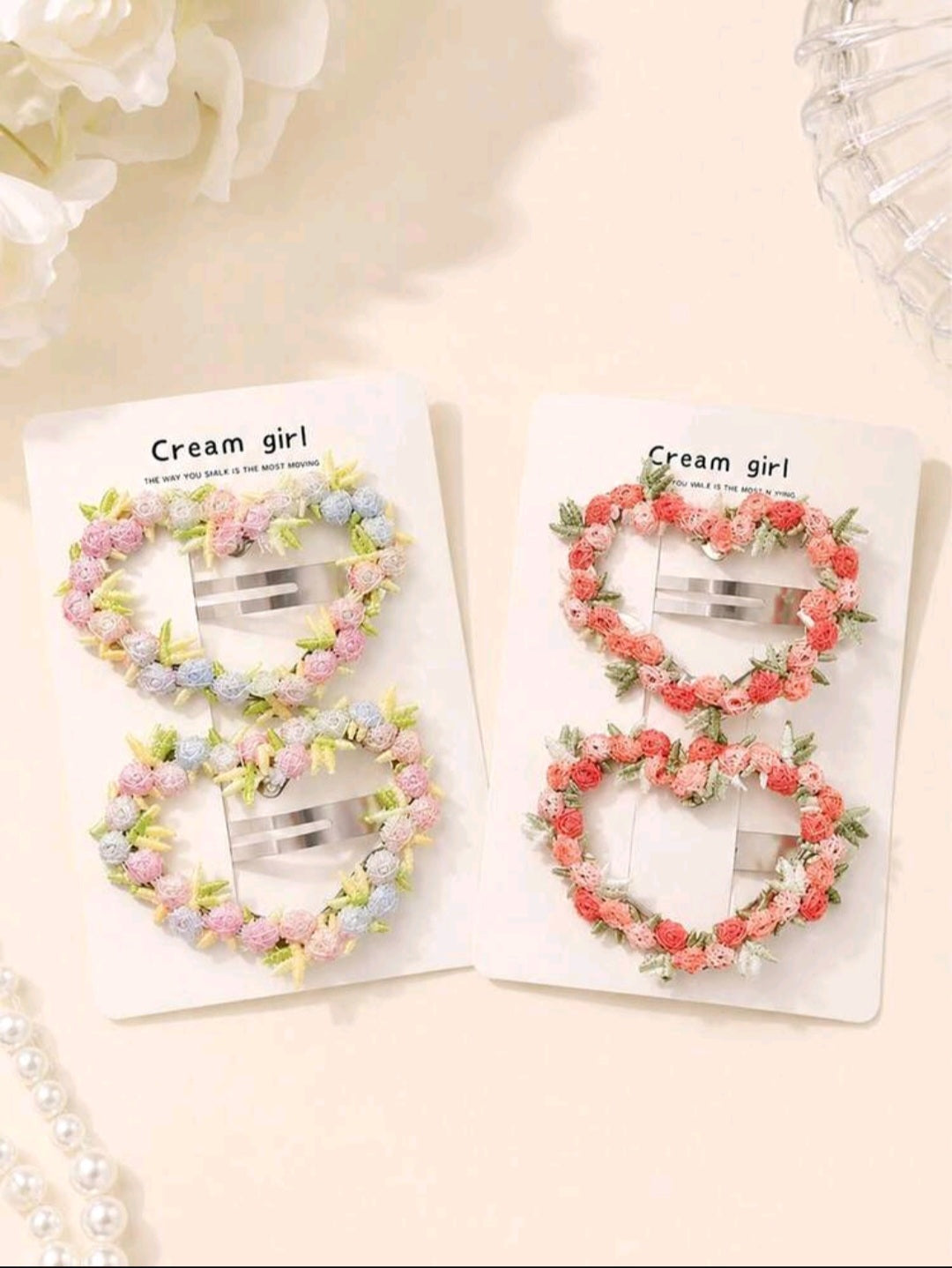 2-Piece Girls Heart Hair Clips
