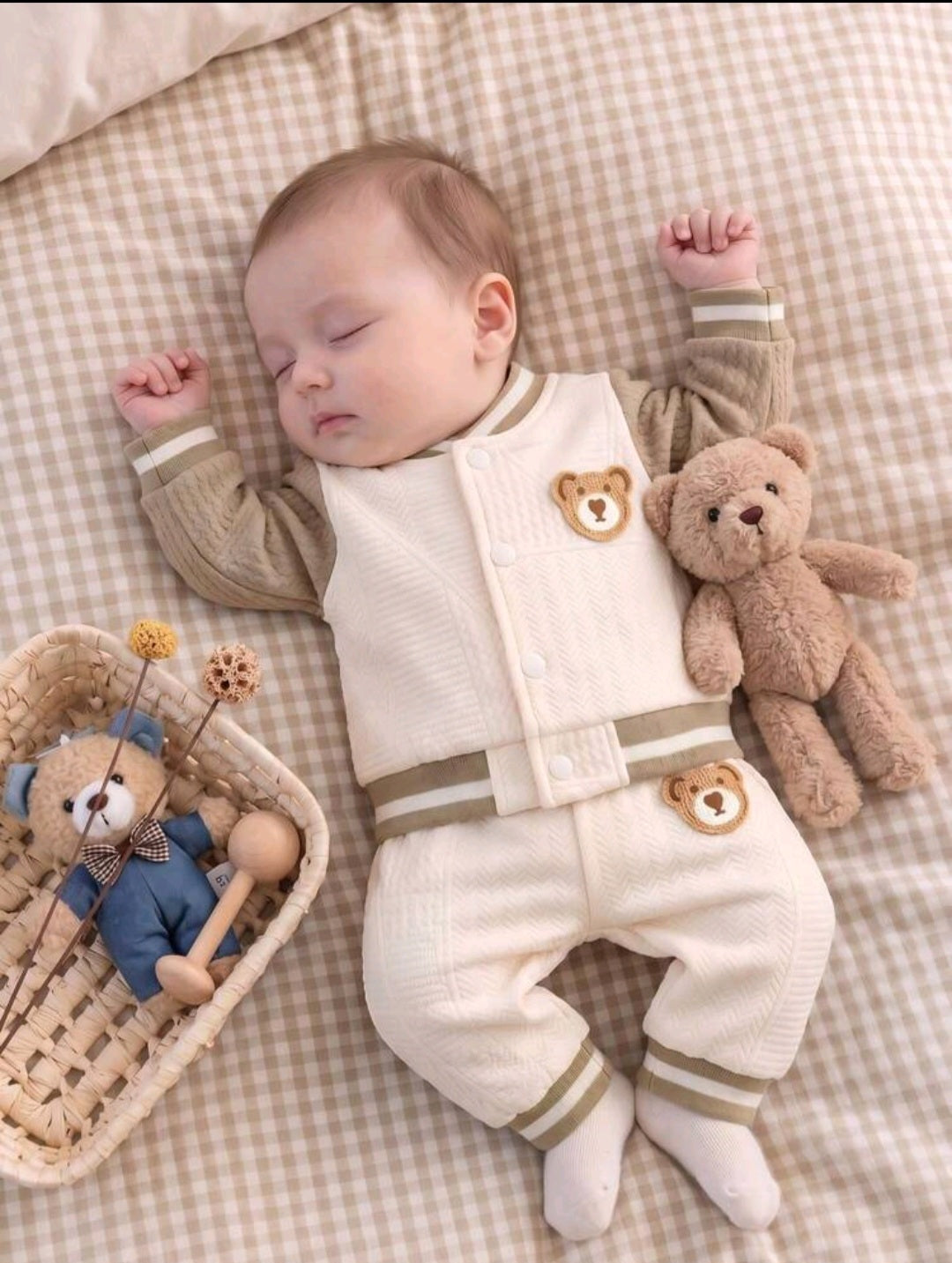 Newborn Baby Boy Teddy Bear Set