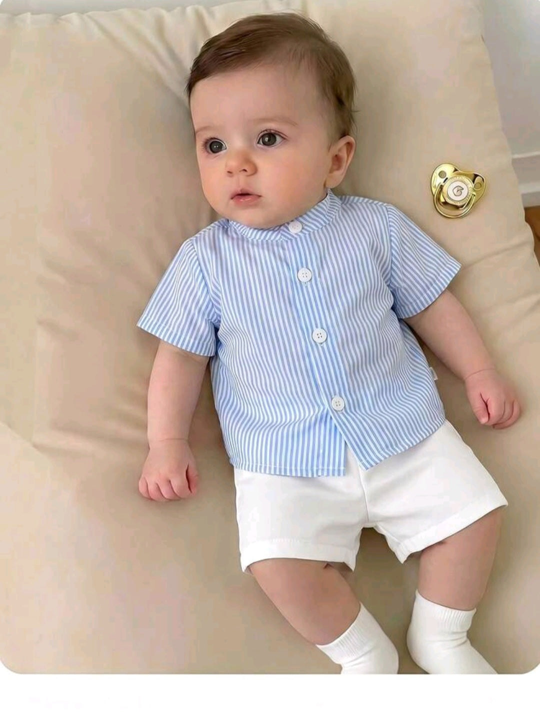 Newborn Baby Boy Striped Summer Set