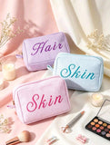 Aesthetic Striped Storage & Makeup Bag