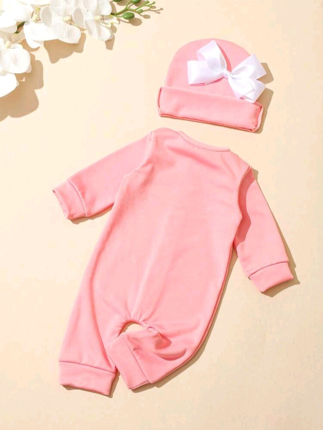 Newborn Baby Girl Bow Romper Set