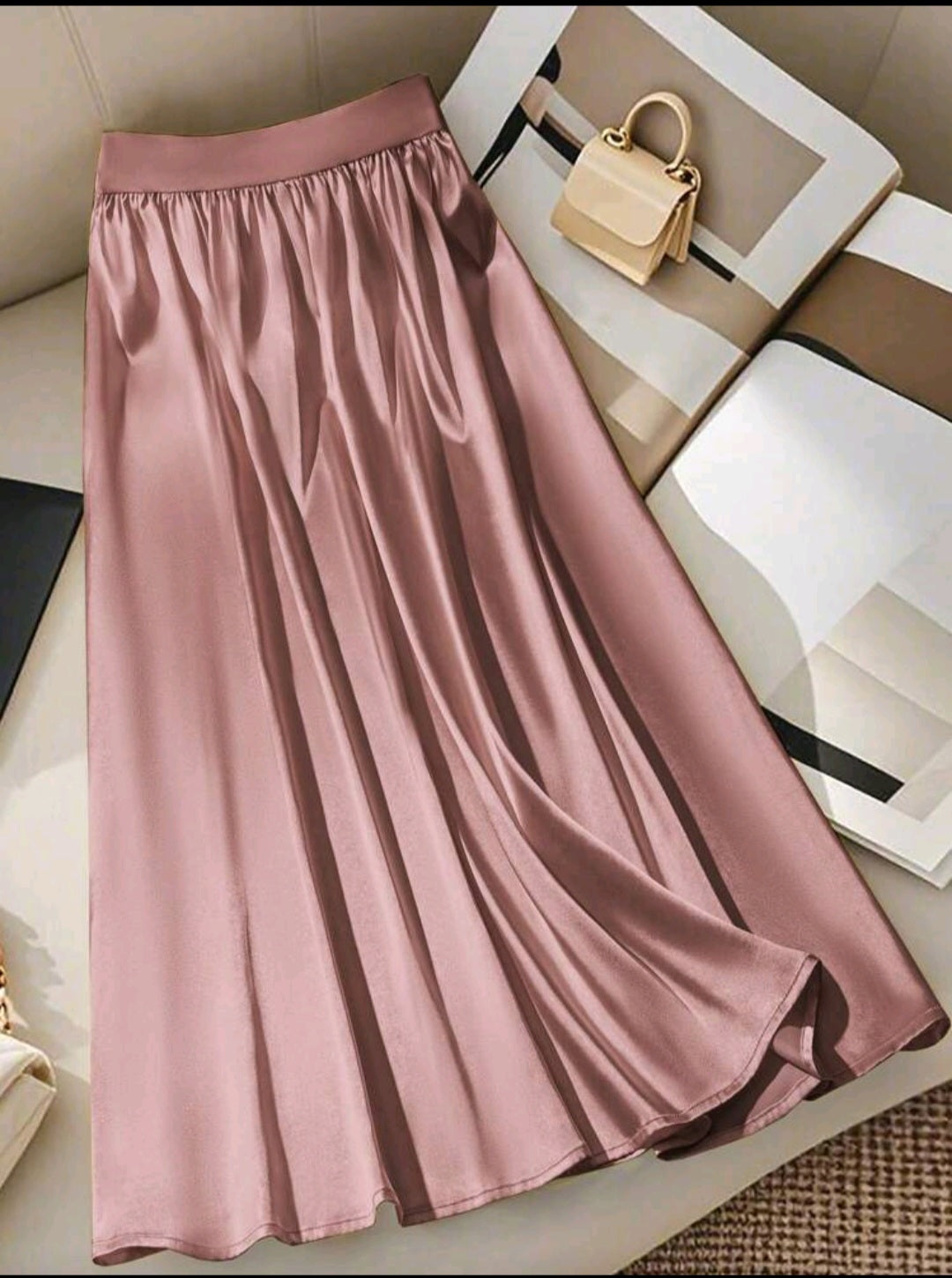 Women Knotted Waist Elegant Solid Color Skirt