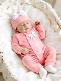 Newborn Baby Girl Bow Romper Set