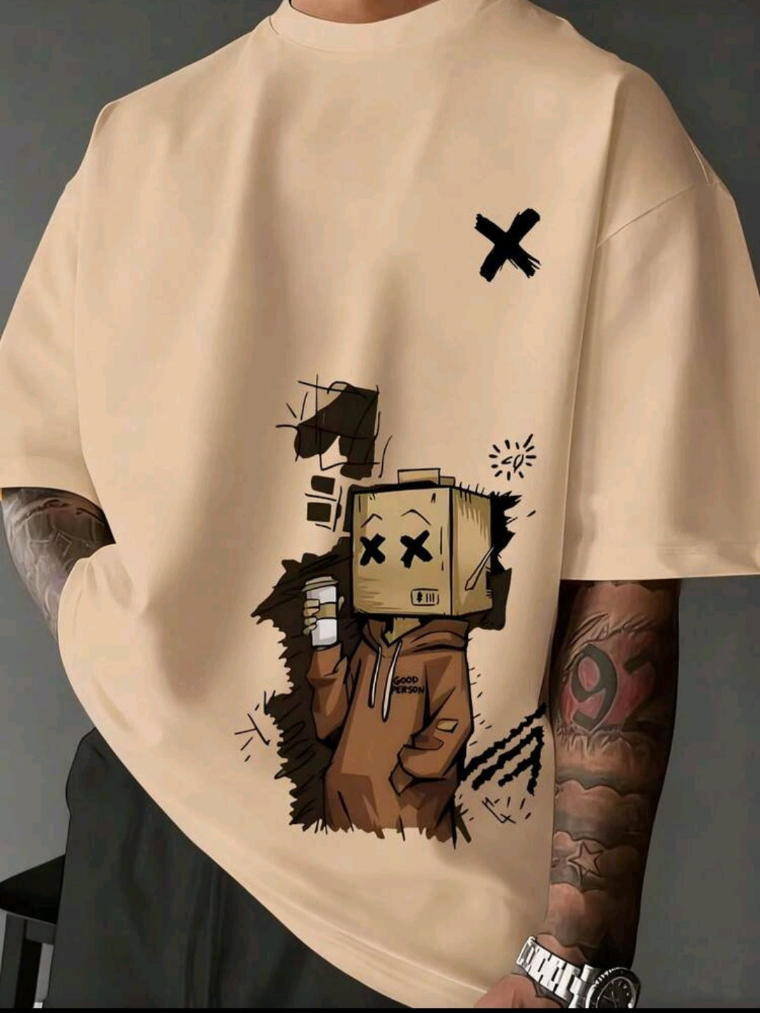 Men’s Casual Cartoon Print Short Sleeve T-Shirt – Summer