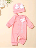 Newborn Baby Girl Bow Romper Set