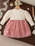 Baby Girls Pink Floral Bow Princess Dress