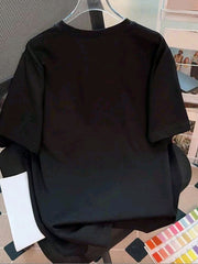 Plus Size Women B&W Fitted Casual T-Shirt