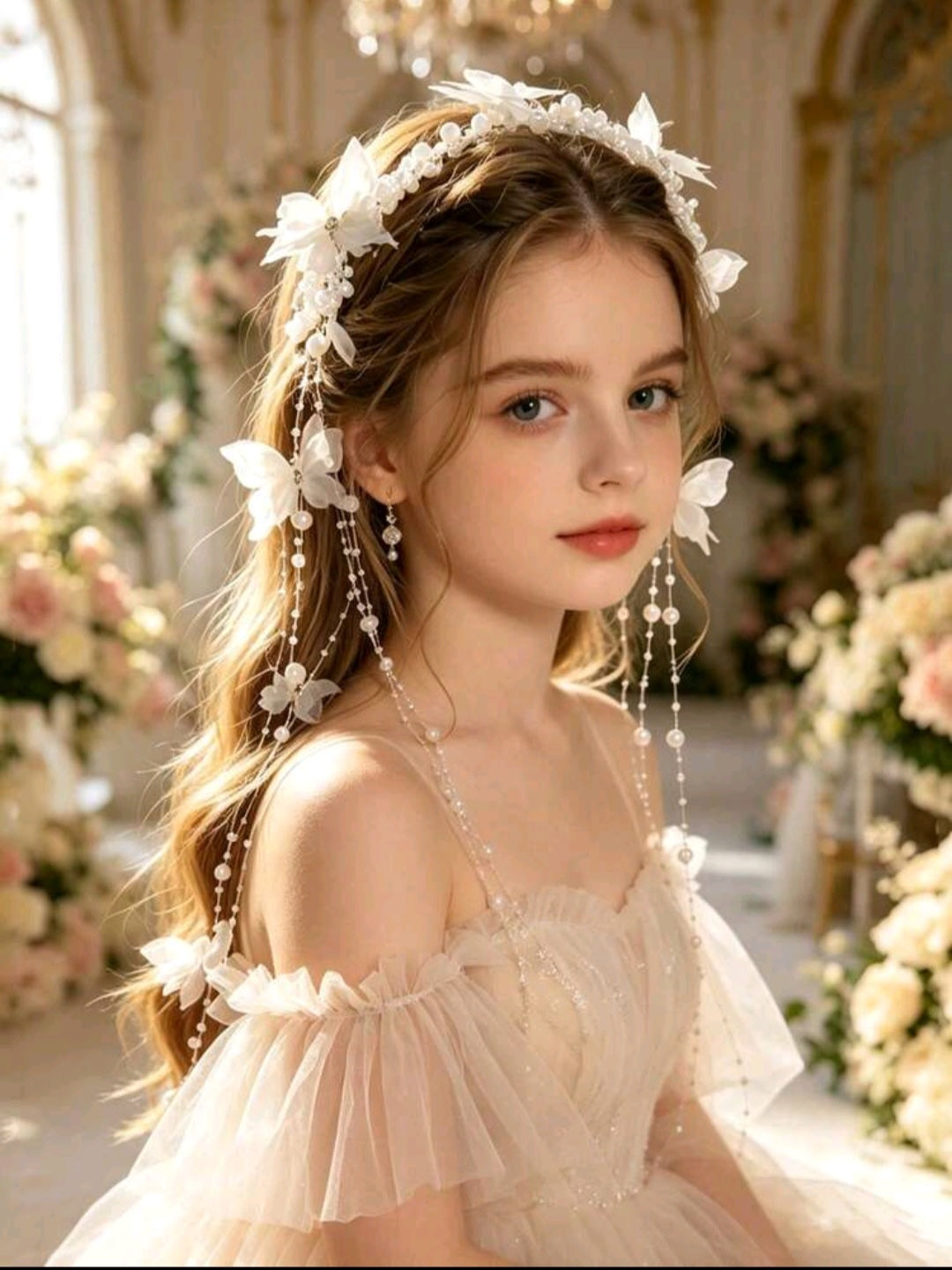 Butterfly Pearl Tassel Hair Comb
