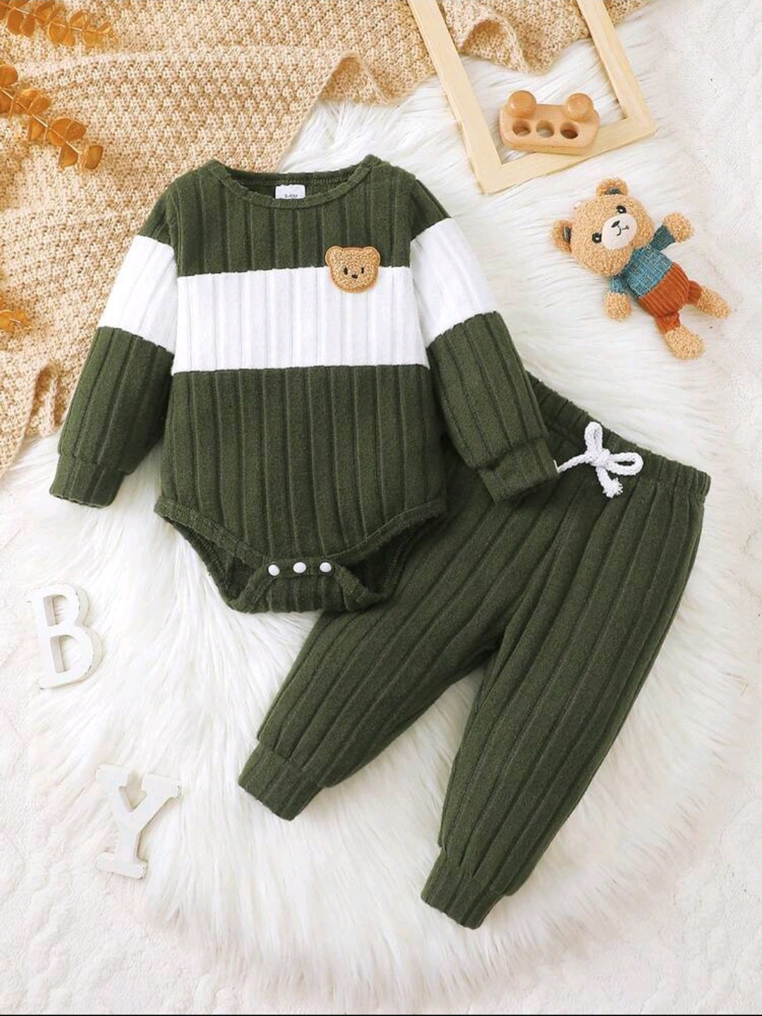 Baby Boys Bear Fleece 2-Piece Set