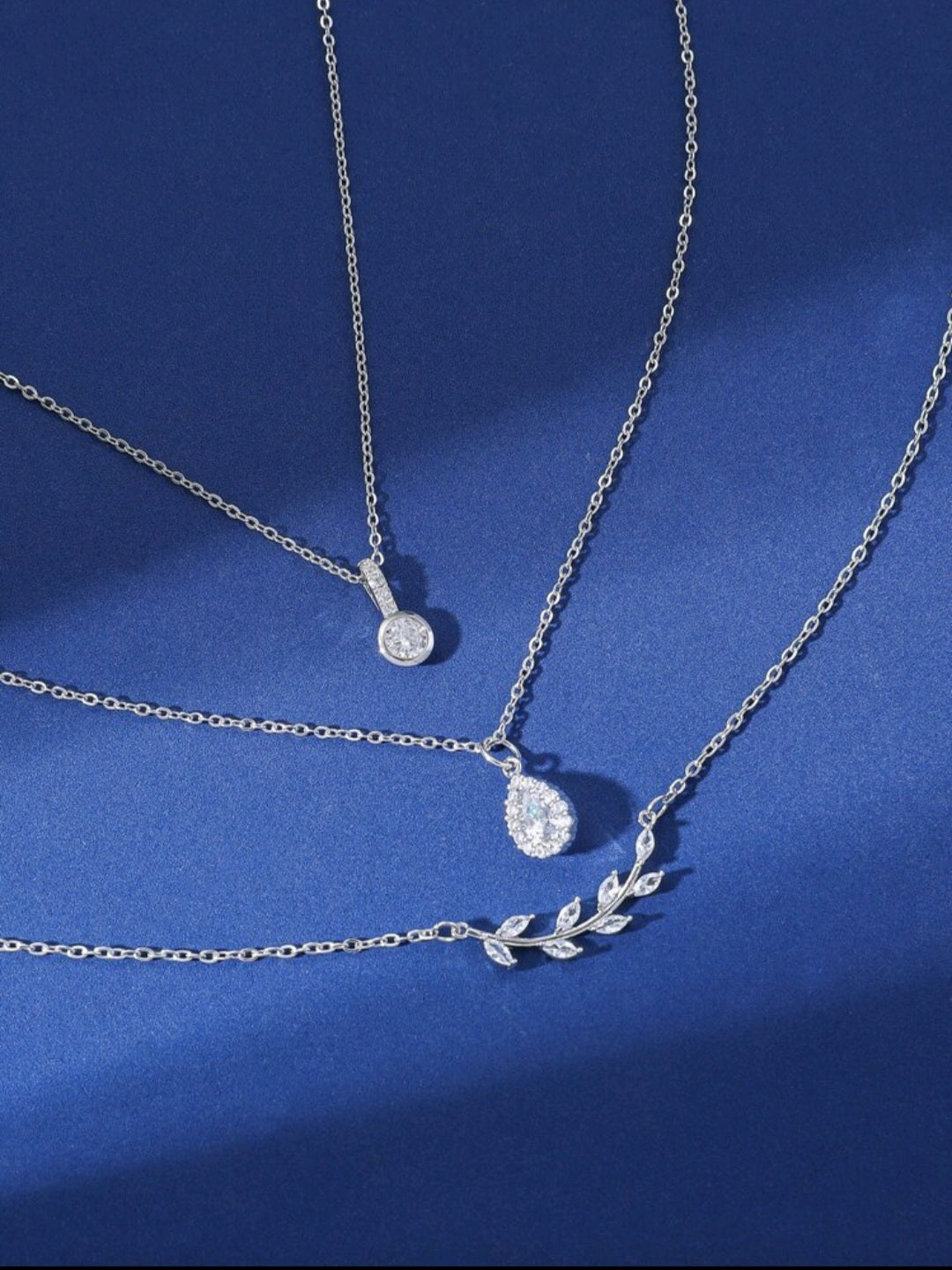 3pcs High Quality Water Drop & Branch Design Necklace Set for Women