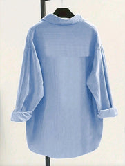 Oversized Shirt Jacket with Pockets – Long Sleeve