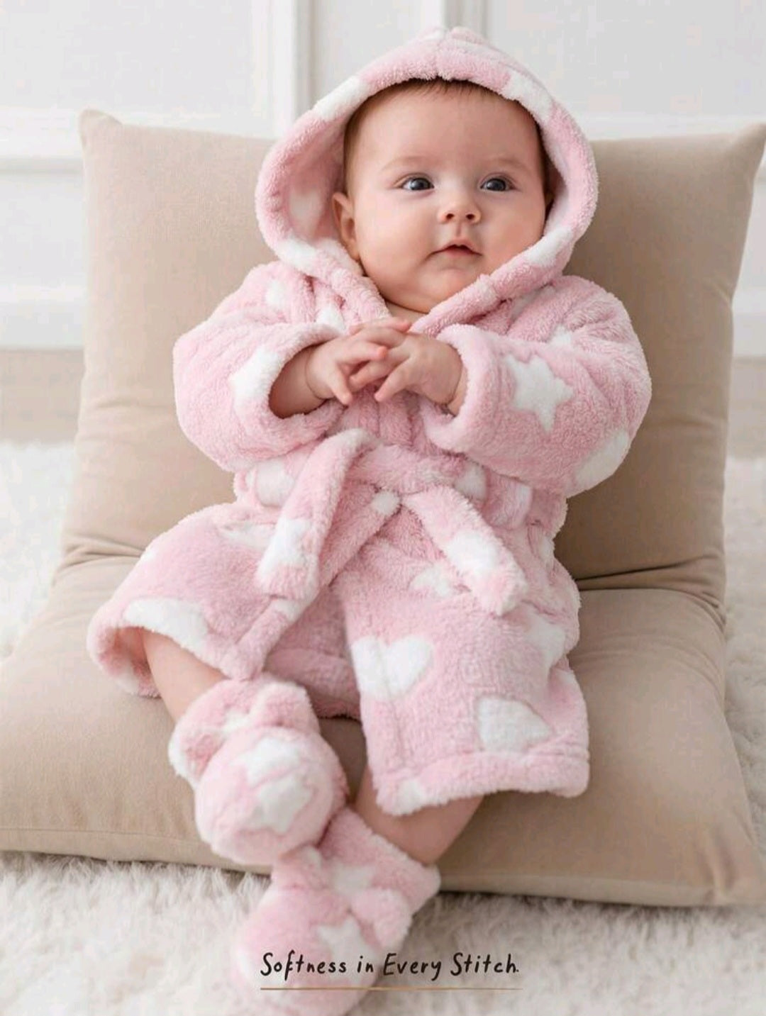 Newborn Bear Hooded Thermal Robe