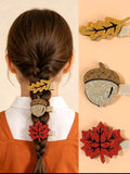 3-Piece Cute Autumn Hair Clip Set