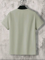 Men Summer Letter Print Round Neck Short Sleeve Casual T-Shirt