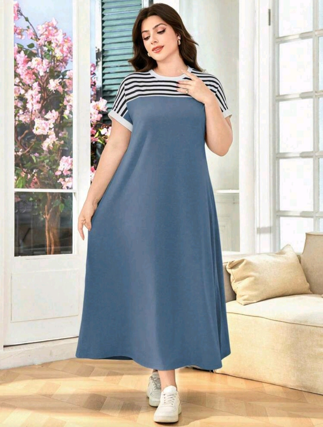 Summer Casual Striped Patchwork Dress
