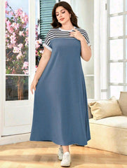 Summer Casual Striped Patchwork Dress