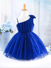 Elegant Blue Color Birthday Party Princess Dress
