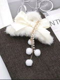 Elegant Tassel Bow Plush Hair Clip