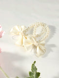 Newborn Baby Girl Pearl Bow Footwear