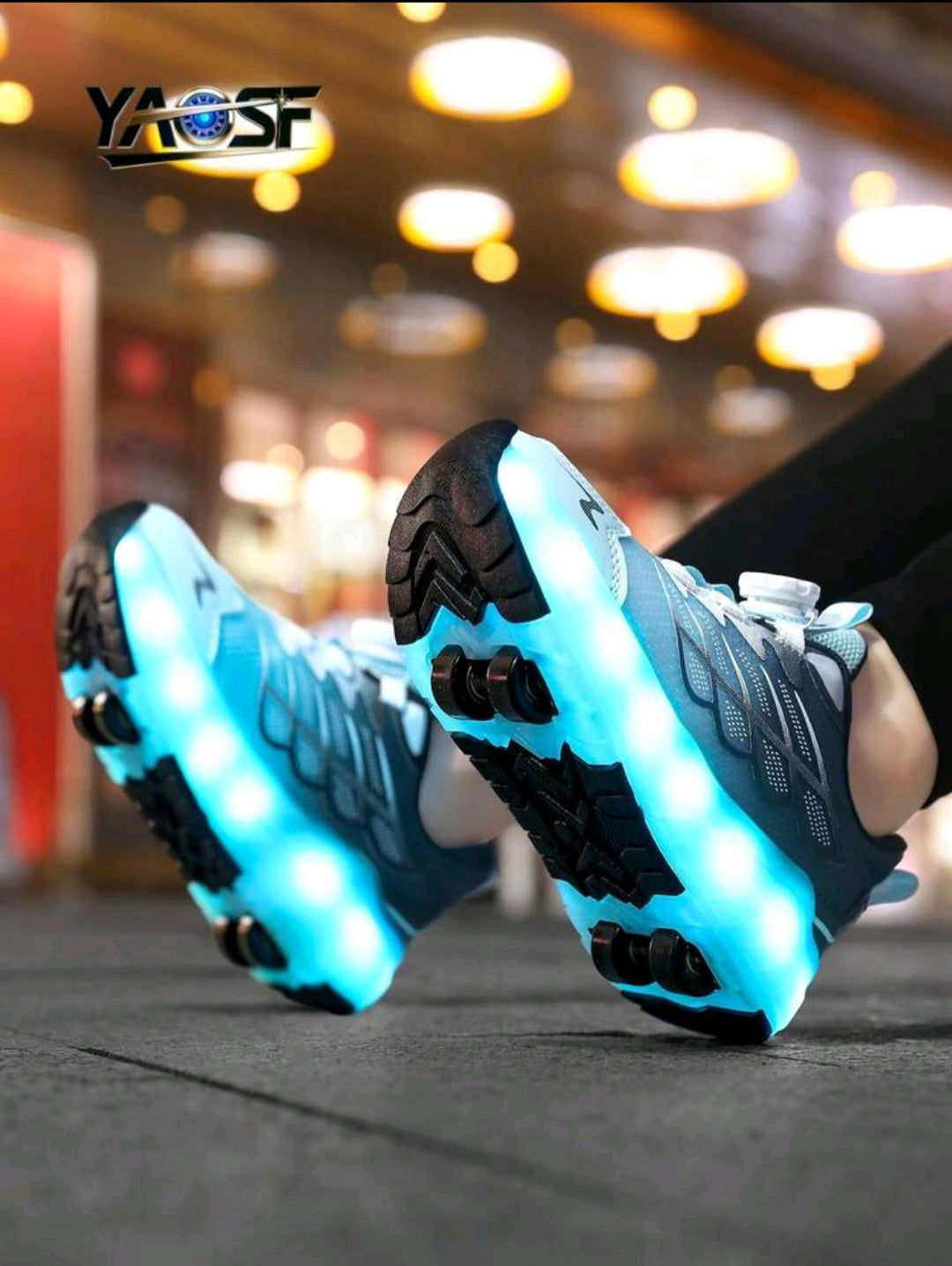 Kids Boys LED Light-Up Roller Skates